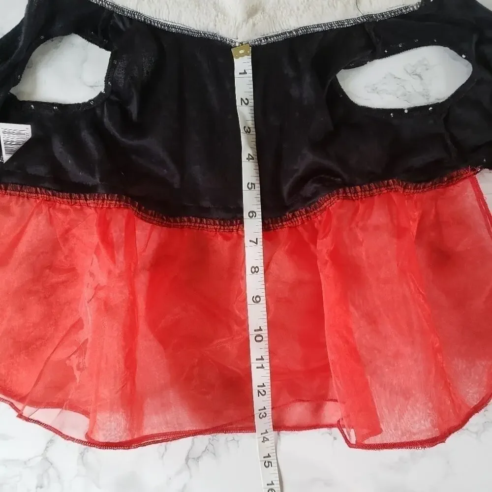 Dog Red Black Flower Dress